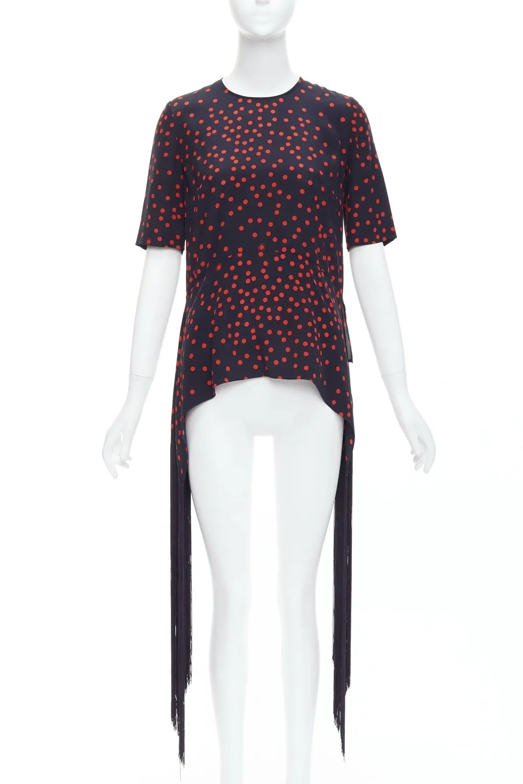 Stella McCartney Polka Fringe Top Red Silk Never worn, with tag - Inside View