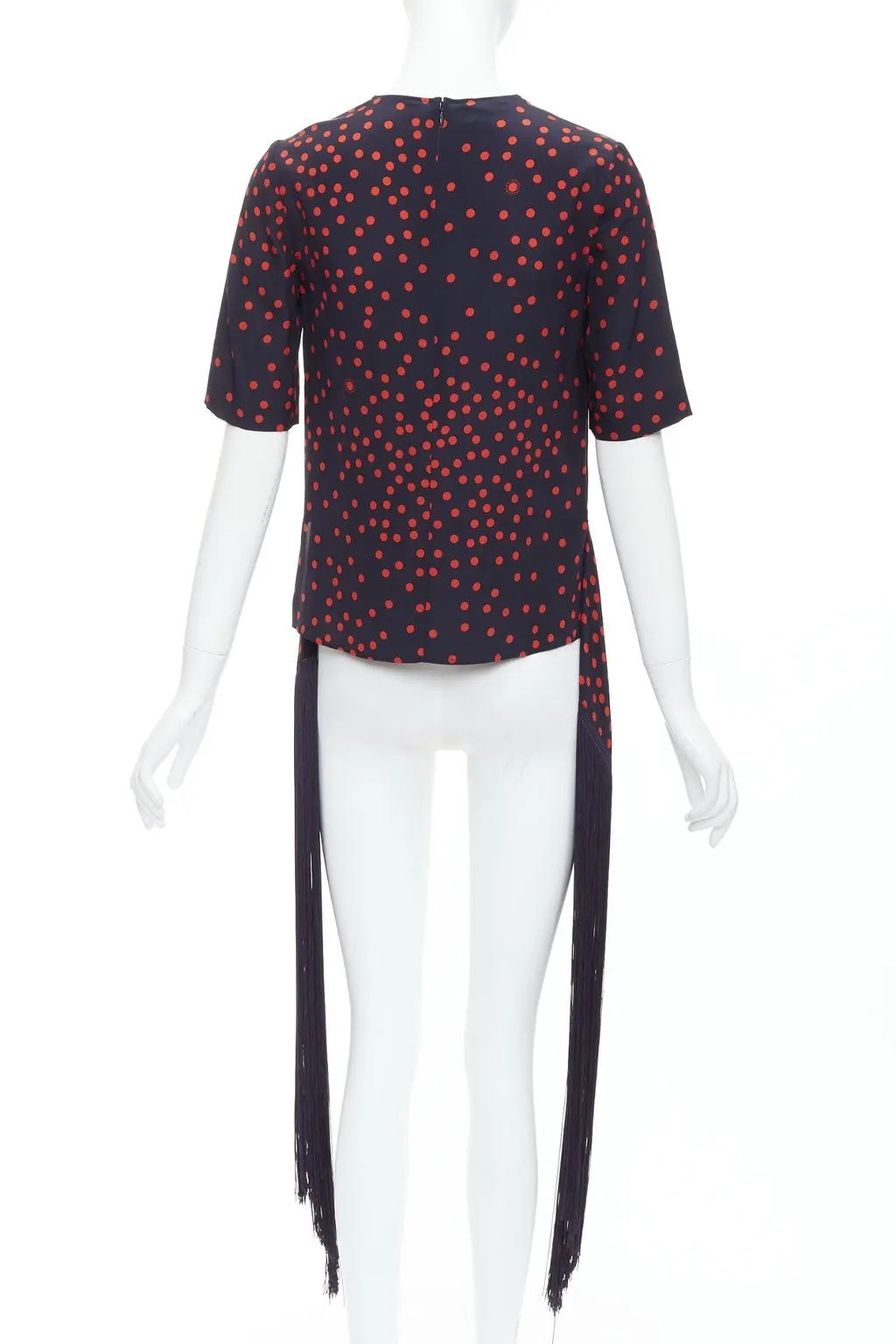 Stella McCartney Polka Fringe Top Red Silk Never worn, with tag - Box View