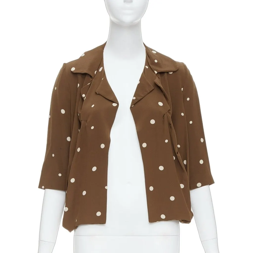 Marni Brown Polka Dot Blazer Brown Silk Very good - Front View