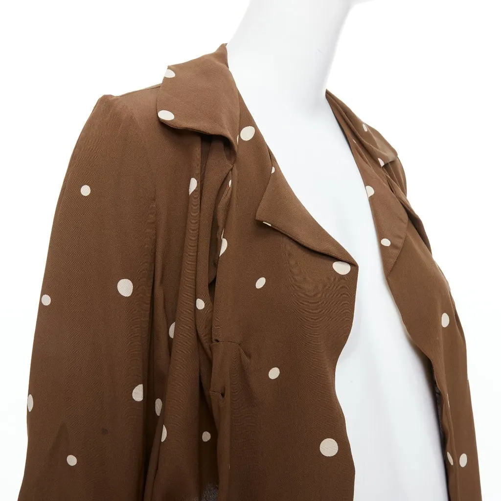 Marni Brown Polka Dot Blazer Brown Silk Very good - Back View