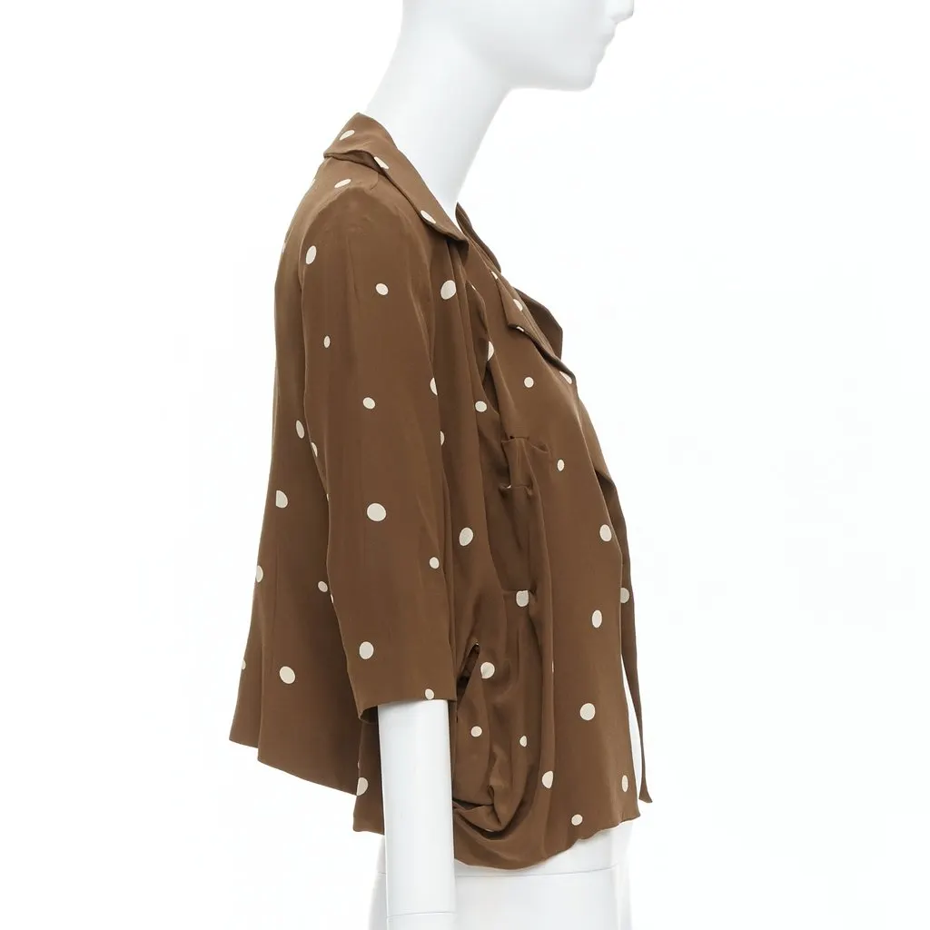 Marni Brown Polka Dot Blazer Brown Silk Very good - Model View