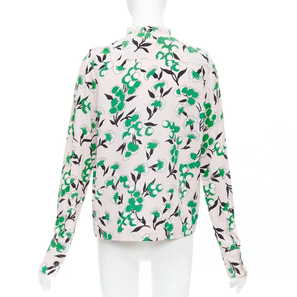 Marni Floral Ruffle Top Pink Silk Never worn - Box View