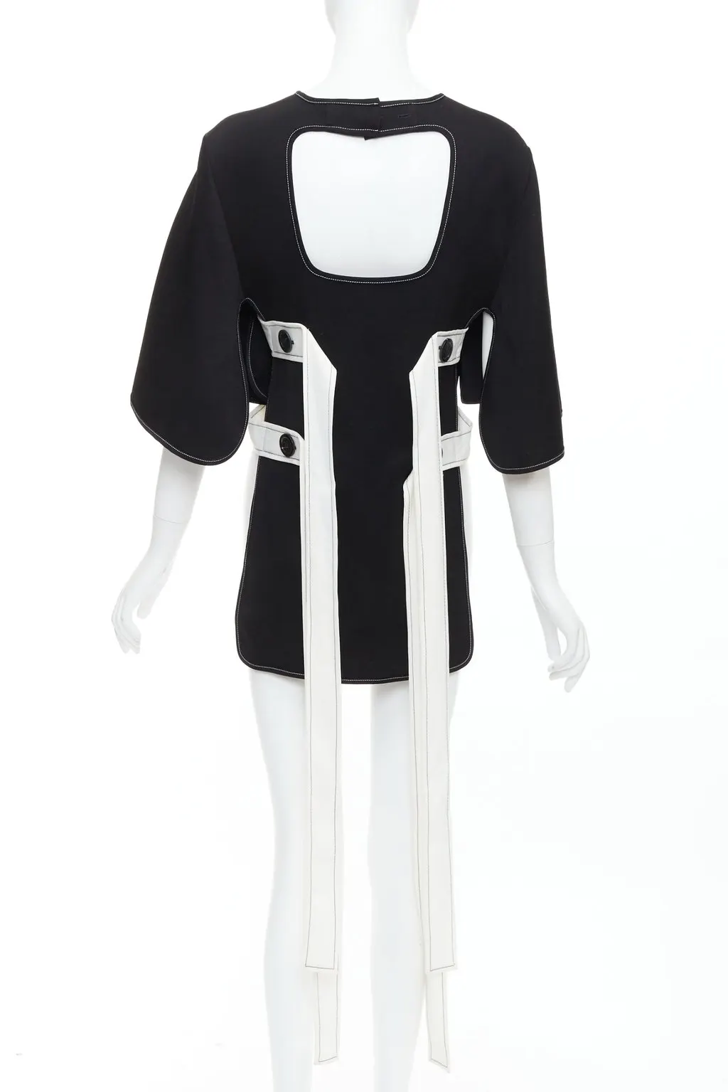 Ellery Bicolor Hi-Low Top Black Polyester Never worn - Front View