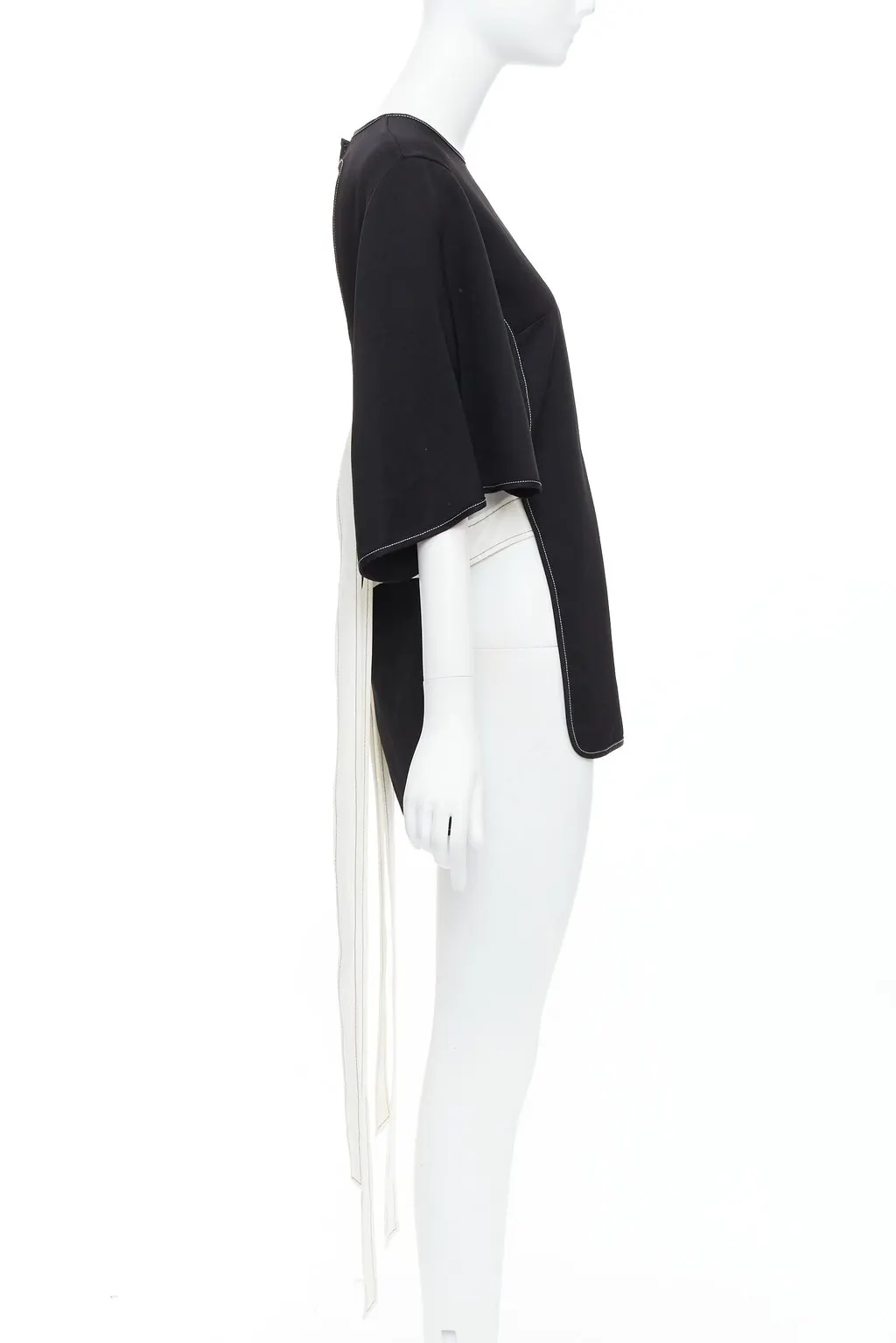 Ellery Bicolor Hi-Low Top Black Polyester Never worn - Model View