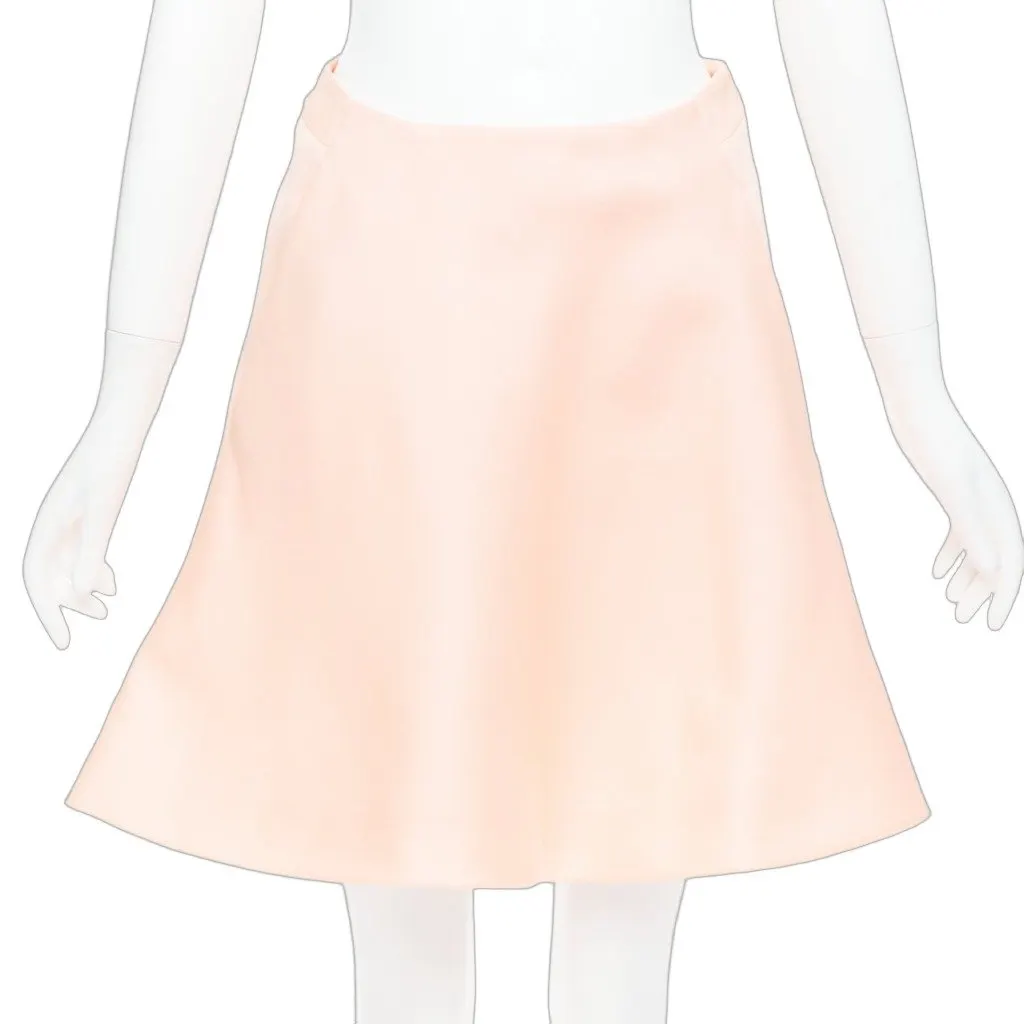 Balenciaga Crepe Panel Skirt Pink Silk Never worn - Front View