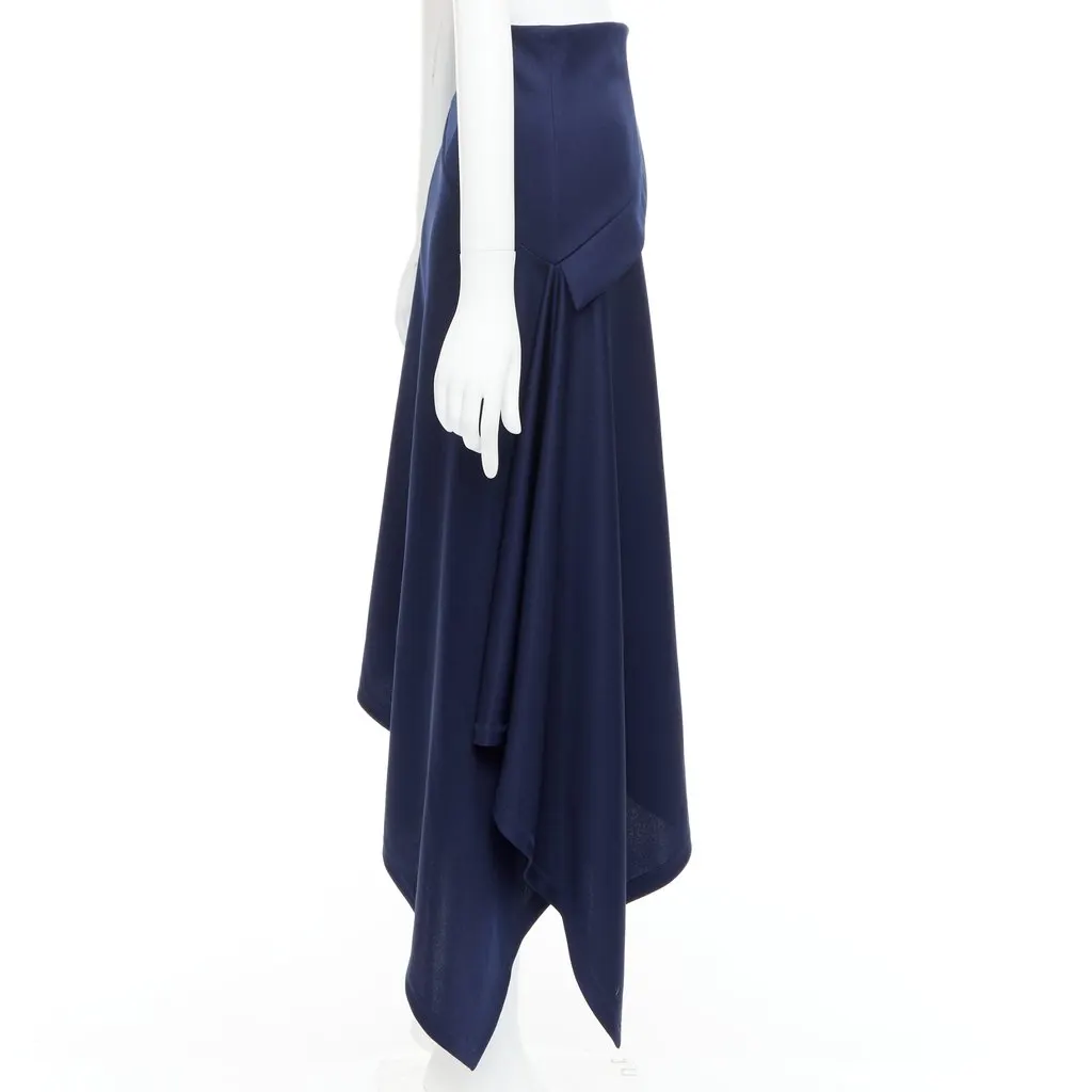 JW ANDERSON Flap Bias Skirt Navy Polyester Never worn - Model View
