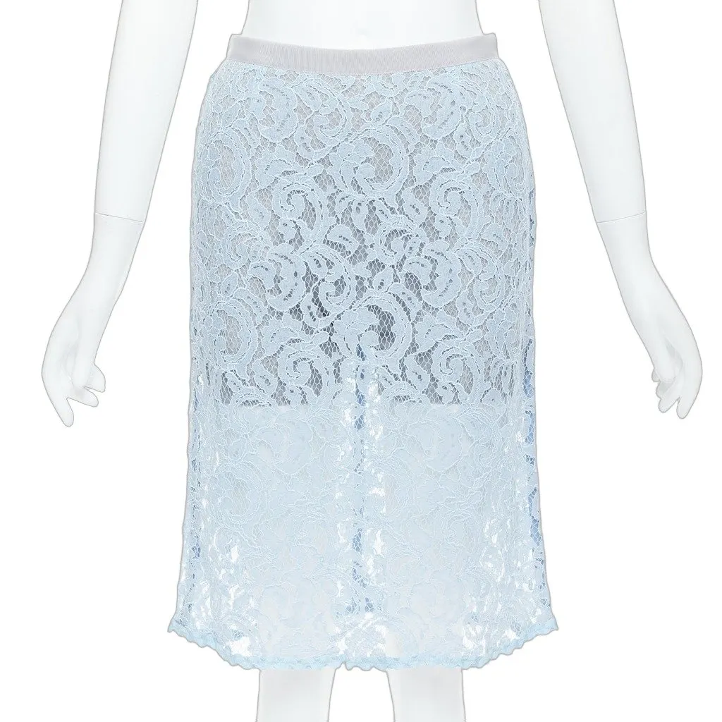 Sacai Lace Lined Skort Blue Polyester Never worn - Front View