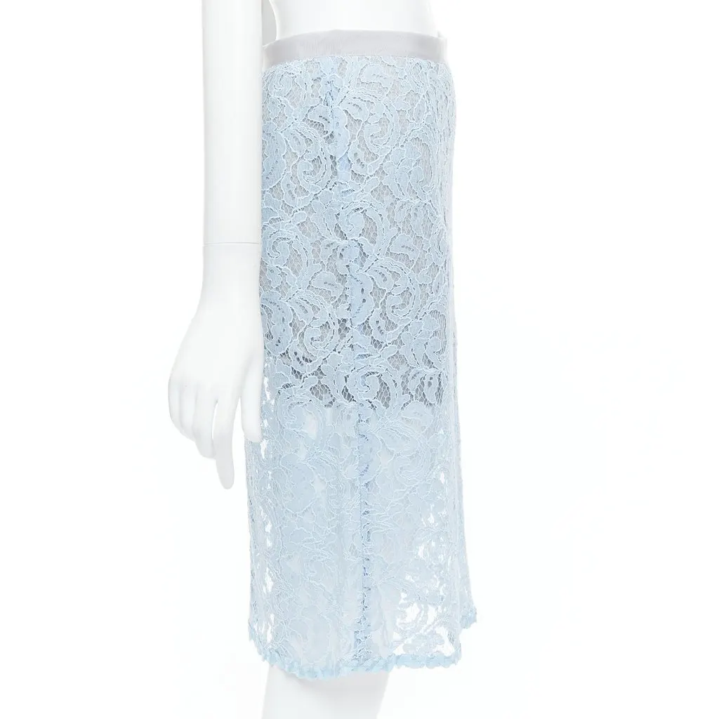 Sacai Lace Lined Skort Blue Polyester Never worn - Model View