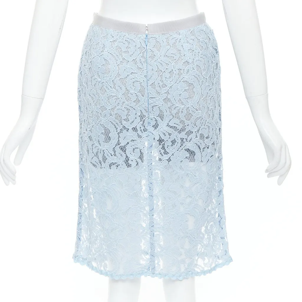 Sacai Lace Lined Skort Blue Polyester Never worn - Box View