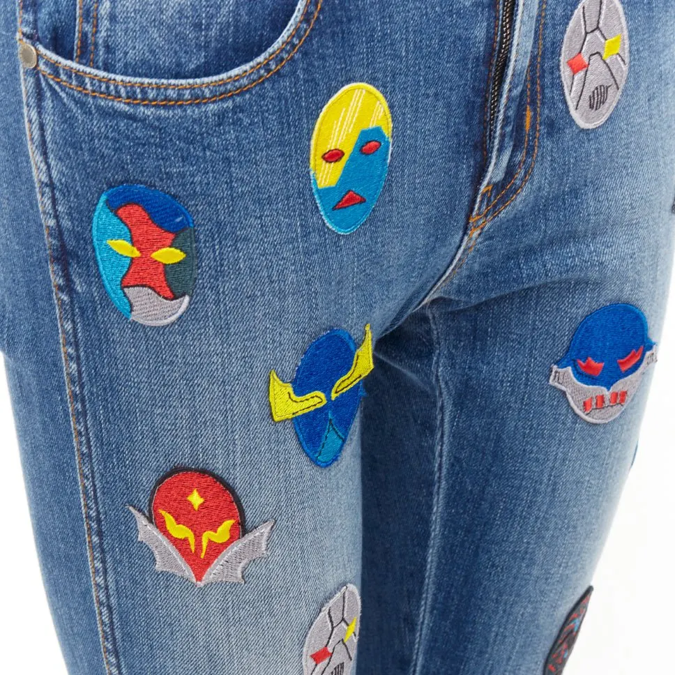 Stella McCartney Superhero Patch Jeans Blue Cotton Never worn - Back View