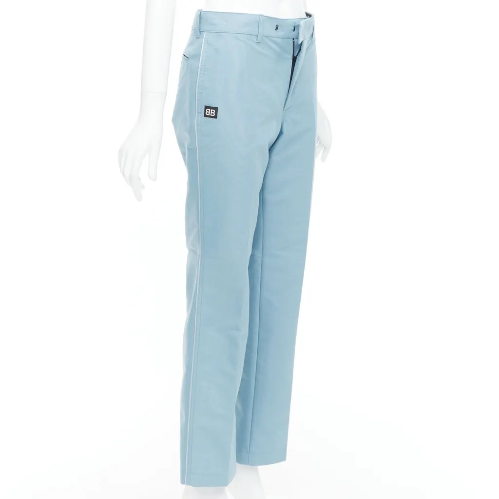 Balenciaga Logo Tapered Pants Blue Polyamide Never worn - Inside View