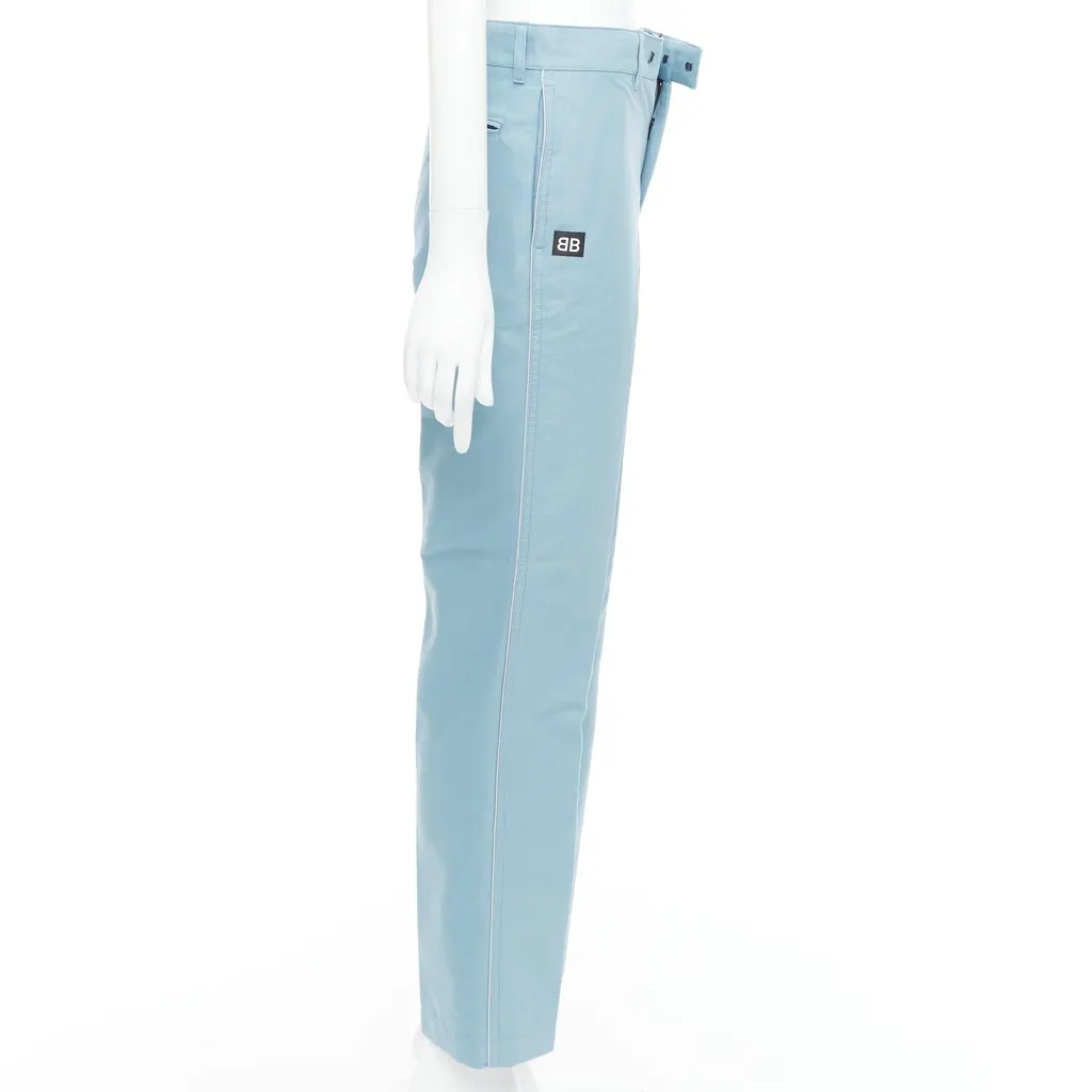 Balenciaga Logo Tapered Pants Blue Polyamide Never worn - Model View