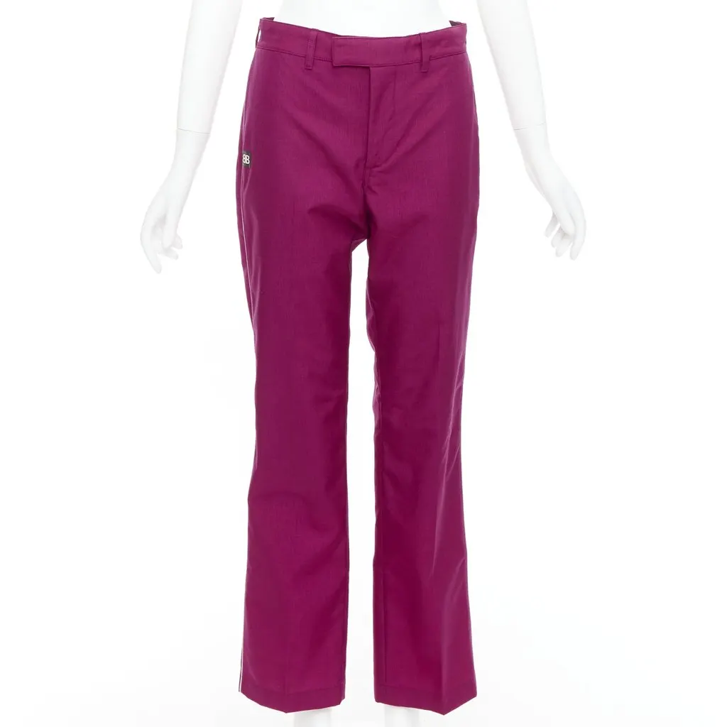 Balenciaga Logo Tapered Pants Purple Polyamide Never worn - Front View