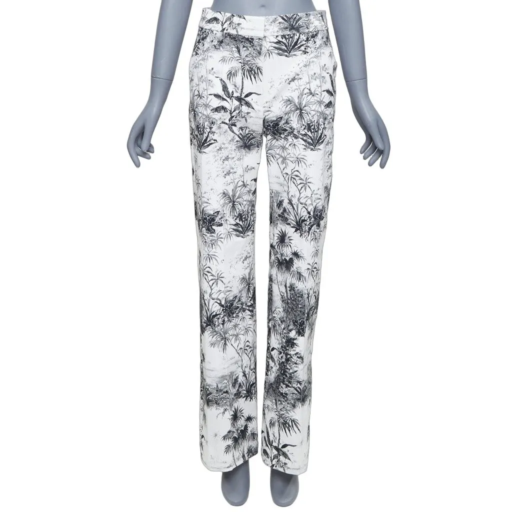 Adam Lippes Floral Straight Pants Ecru Cotton Never worn - Front View