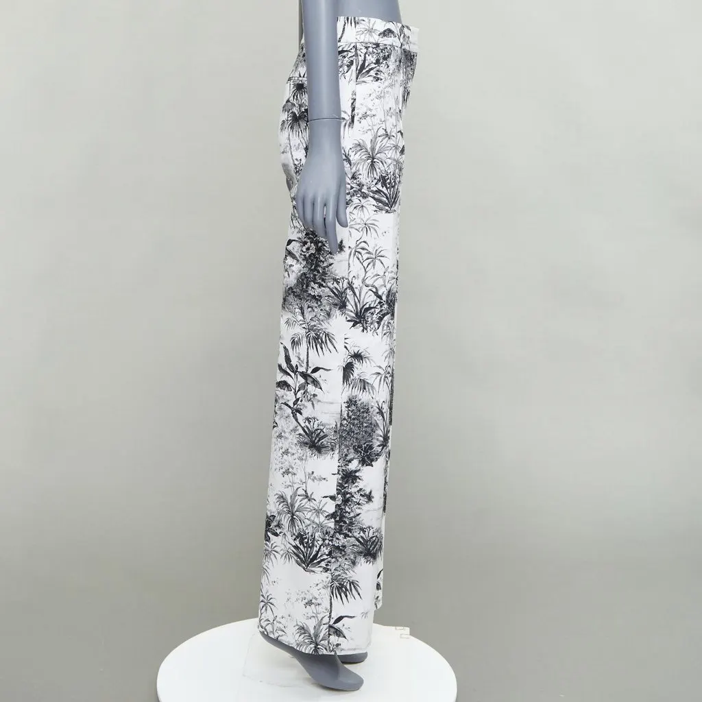 Adam Lippes Floral Straight Pants Ecru Cotton Never worn - Model View