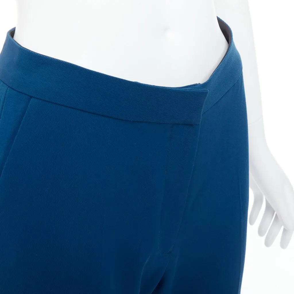 Stella McCartney Flare Cropped Pants Blue Wool Fair - Back View