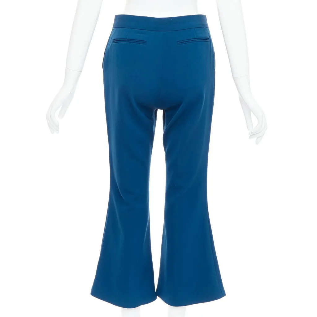 Stella McCartney Flare Cropped Pants Blue Wool Fair - Box View