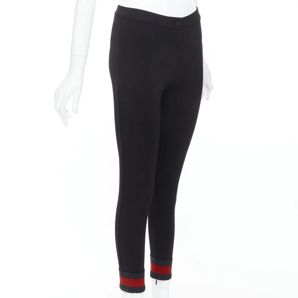 Gucci Web Cuff Pants Black Viscose Very good - Inside View