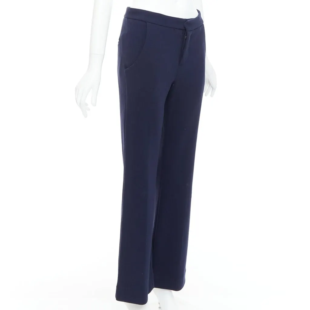 Marni Mid Waist Pants Navy Wool Very good - Inside View