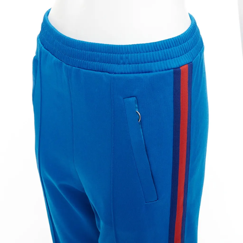Gucci Web Flared Pants Blue Polyester Fair - Back View