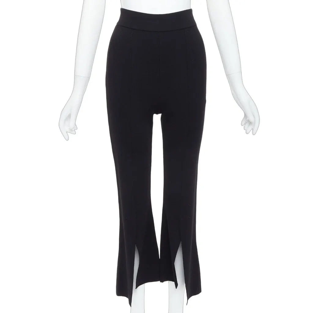 Stella McCartney Split Hem Pants Black Viscose Very good - Front View