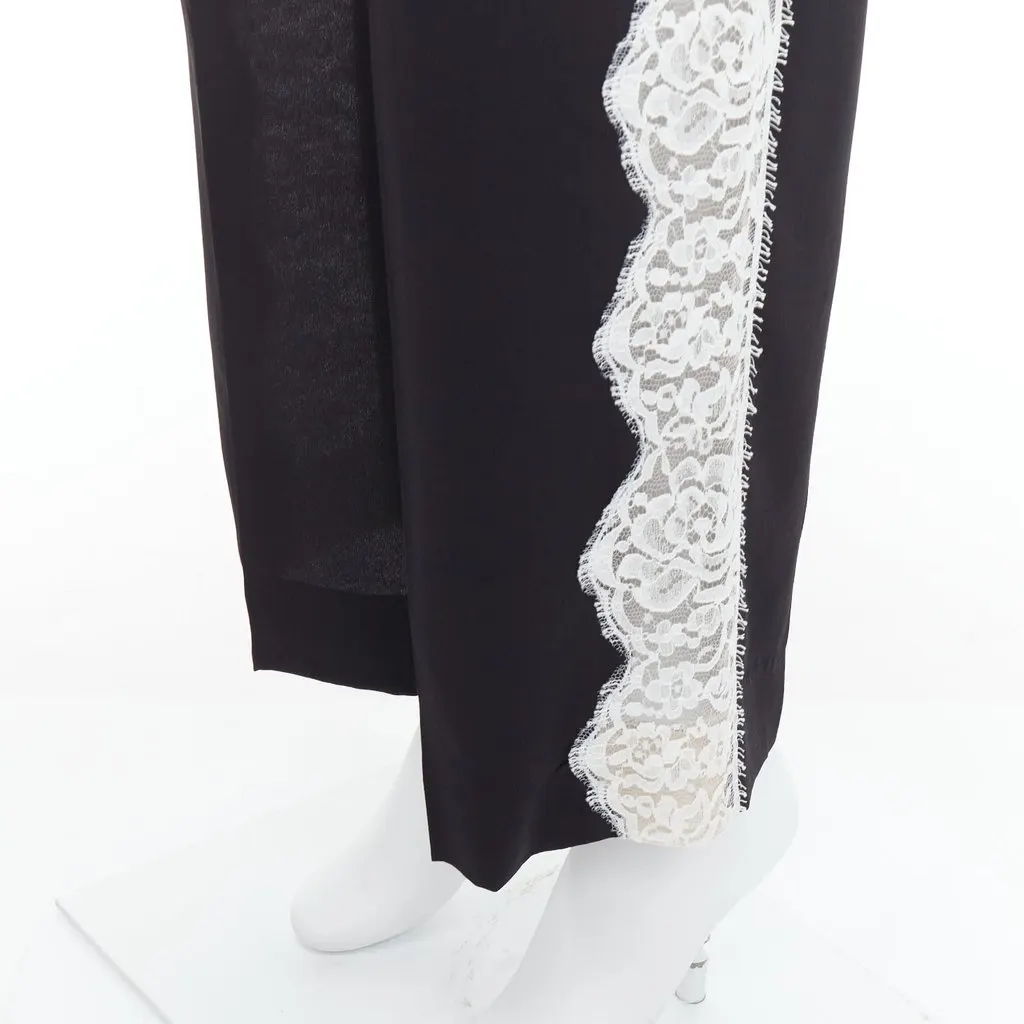 Stella McCartney Lace Trim Pants Black Silk Never worn, with tag - Back View