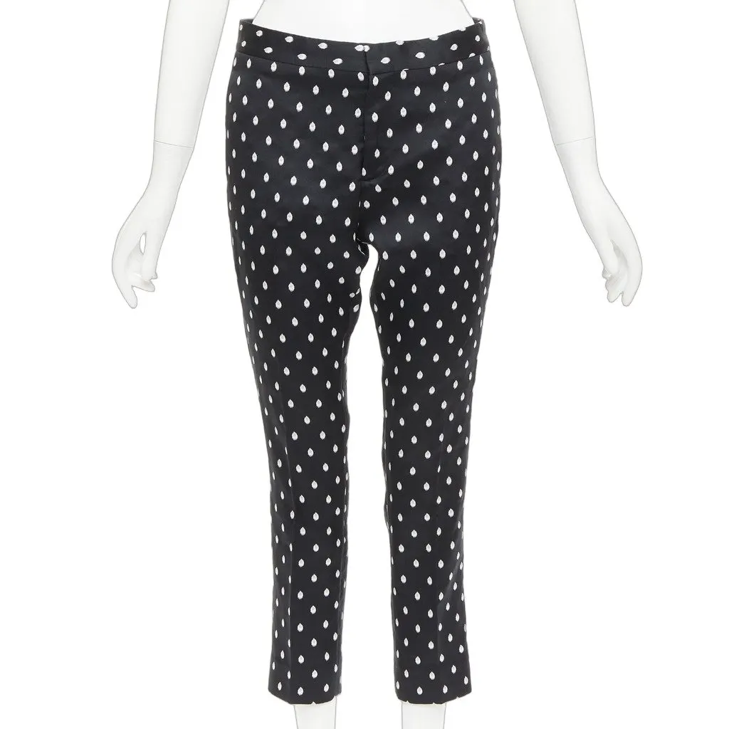 Giambattista Valli Dot Brocade Pants Black Polyester Never worn - Front View
