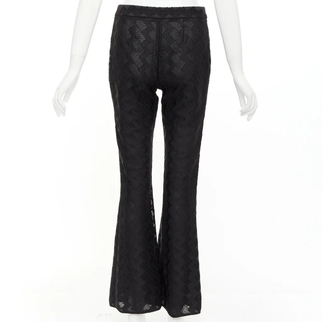 Giambattista Valli Zigzag Lace Pants Black Polyester Never worn - Box View