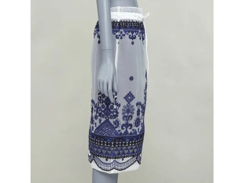 Sacai White Polyester Skirt White Polyester Very good - Model View