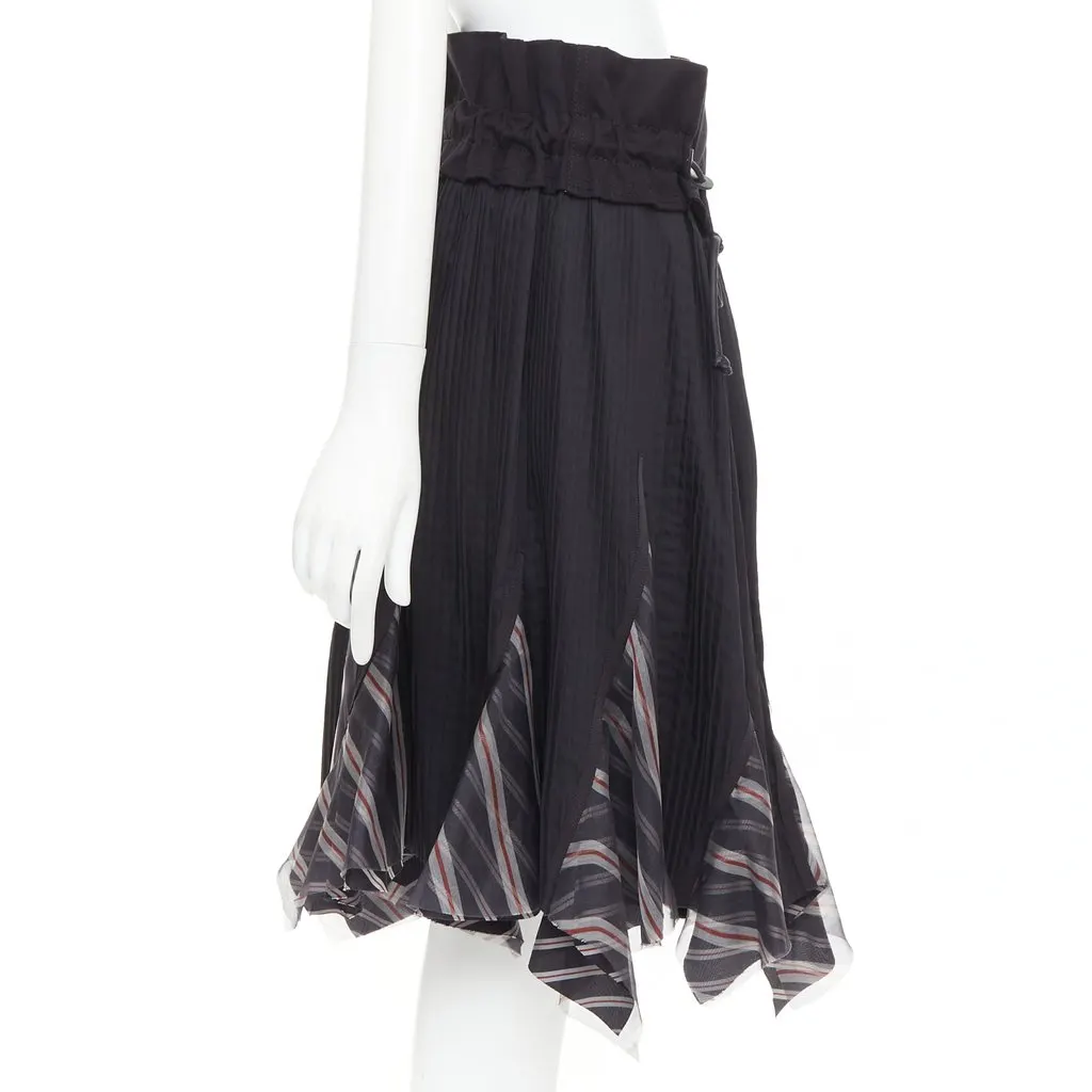Sacai Black Polyester Skirt Black Polyester Very good - Model View