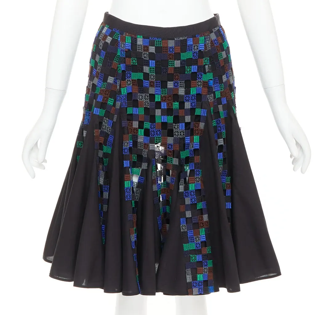 Sacai Green Cotton Skirt Green Cotton Very good - Front View
