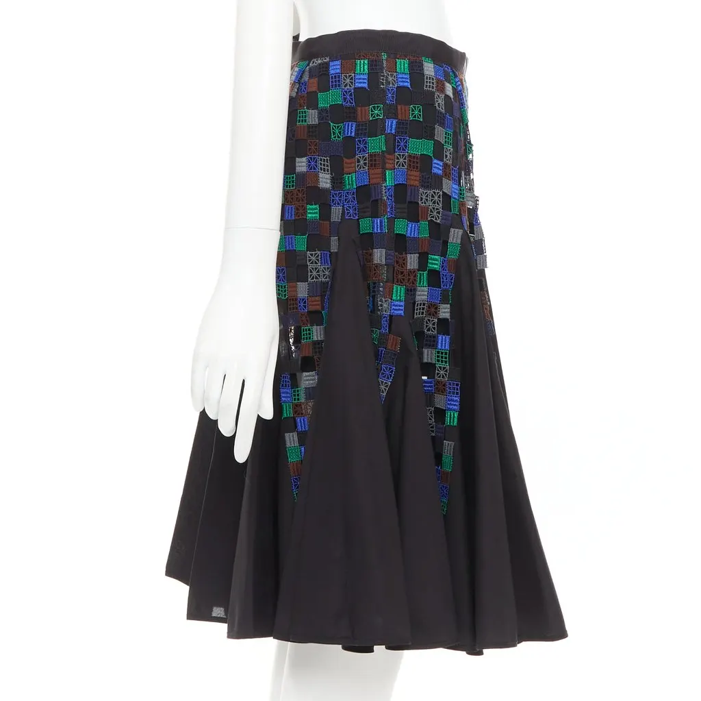 Sacai Green Cotton Skirt Green Cotton Very good - Model View