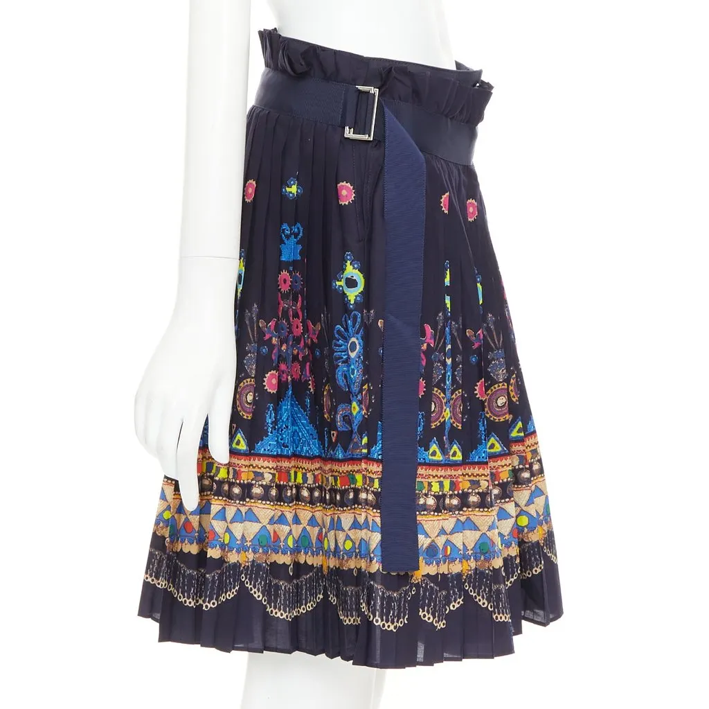 Sacai Navy Polyester Skirt Navy Polyester Very good - Model View