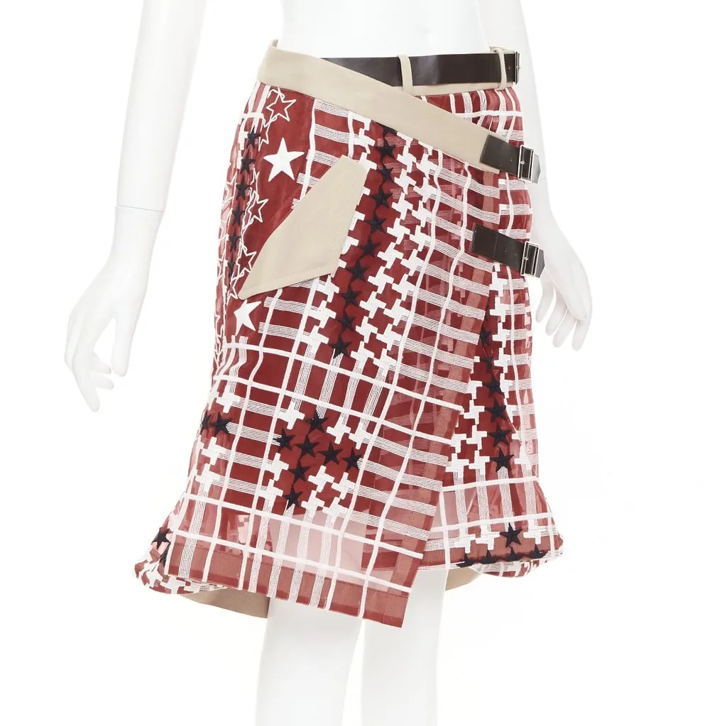 Sacai Red Skirt Red Very good - Inside View