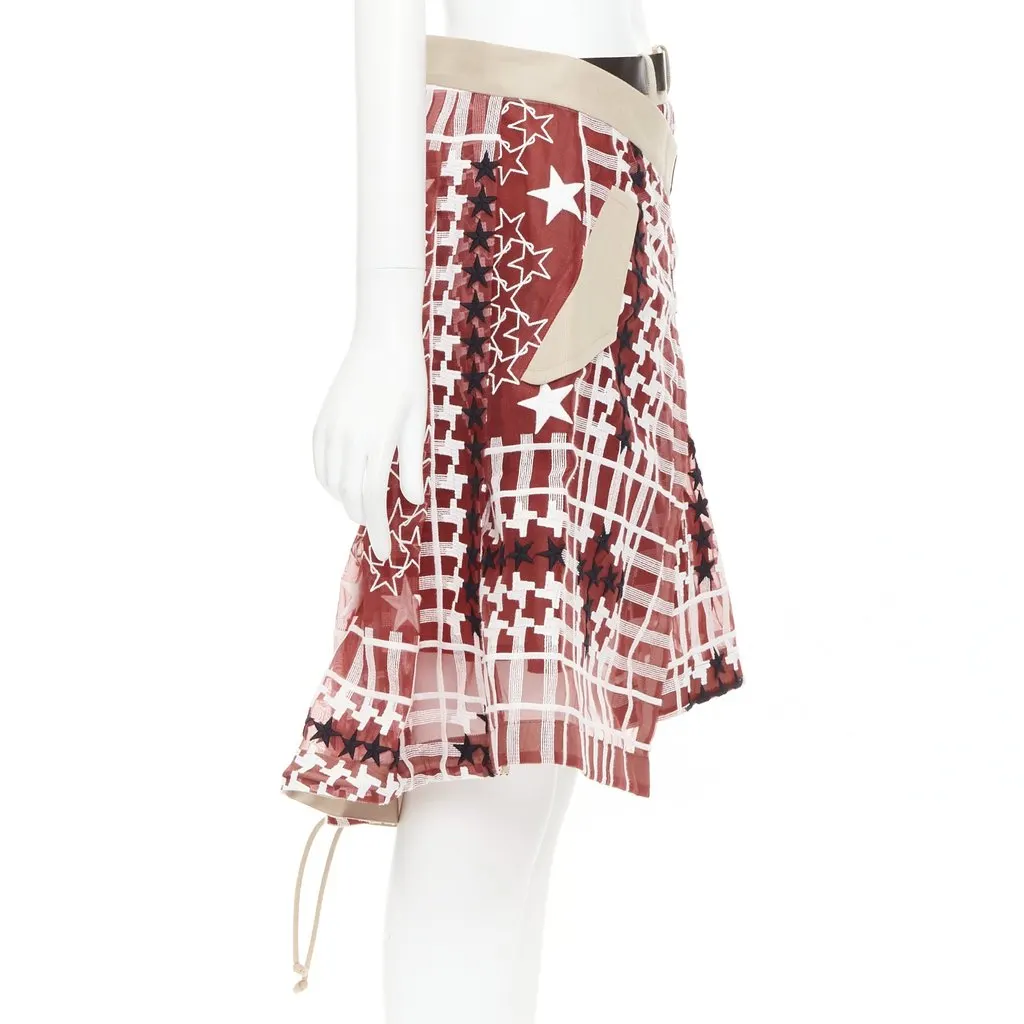 Sacai Red Skirt Red Very good - Model View