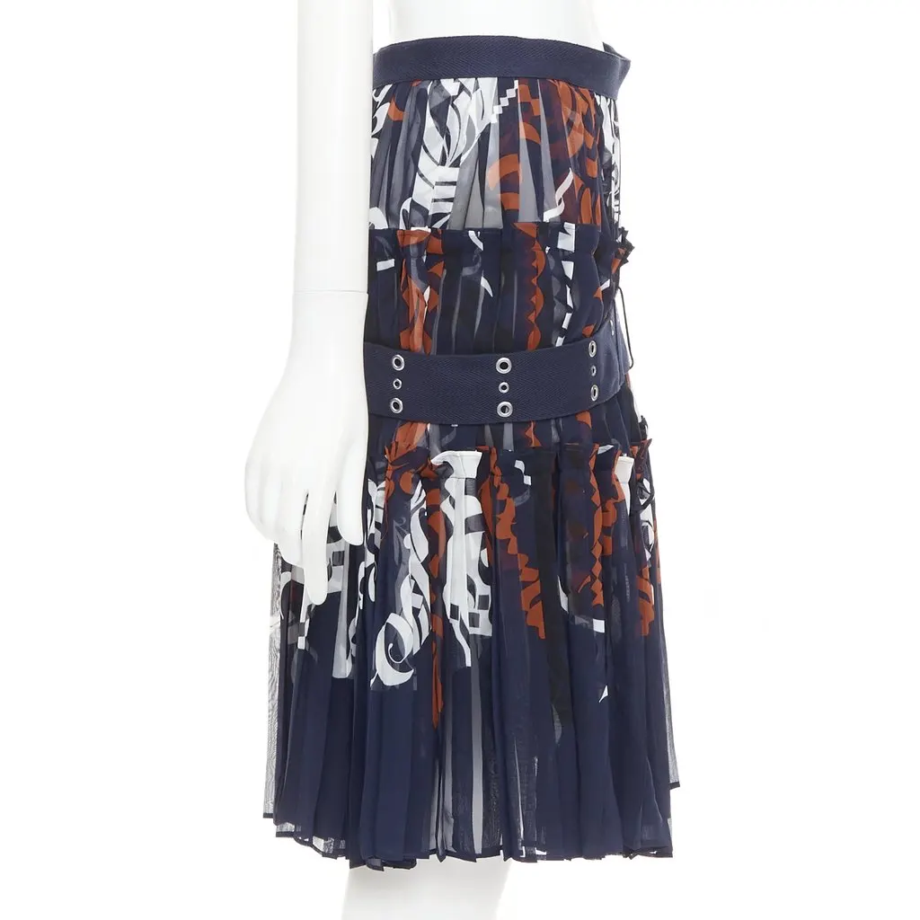 Sacai Navy Polyester Skirt Navy Polyester Very good - Model View