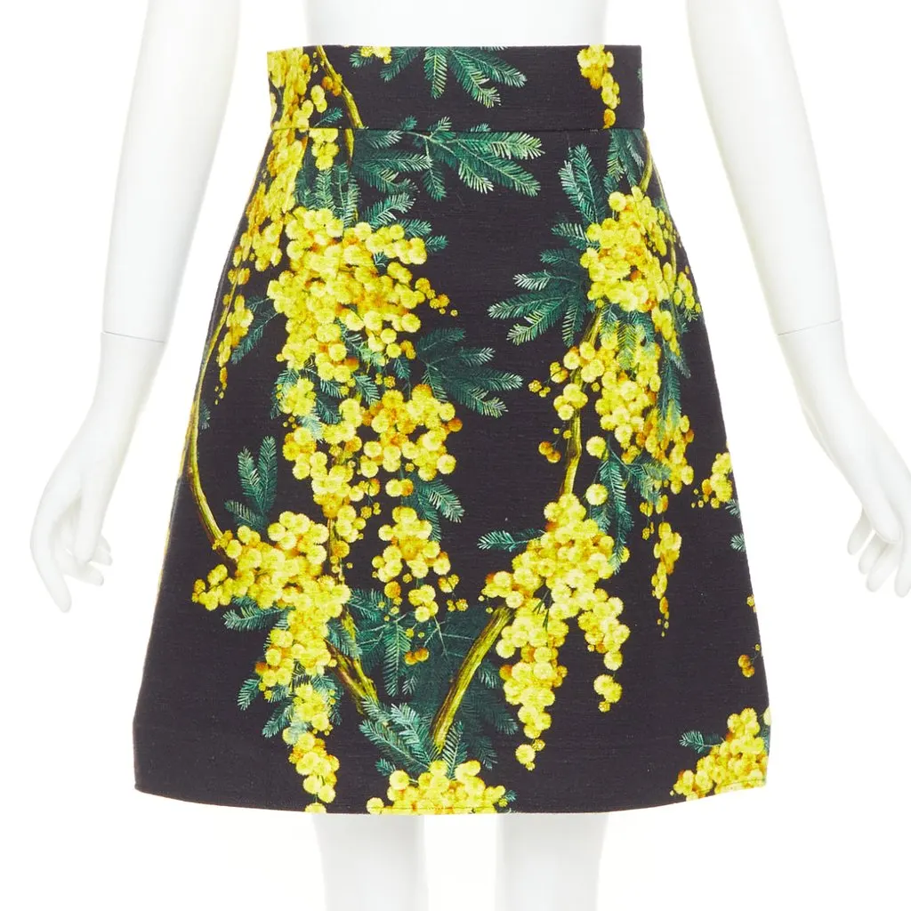 Dolce & Gabbana Black Cotton Skirt Black Cotton Very good - Front View