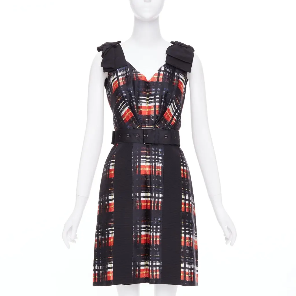 Prada Black Wool Dress Black Wool Very good - Front View