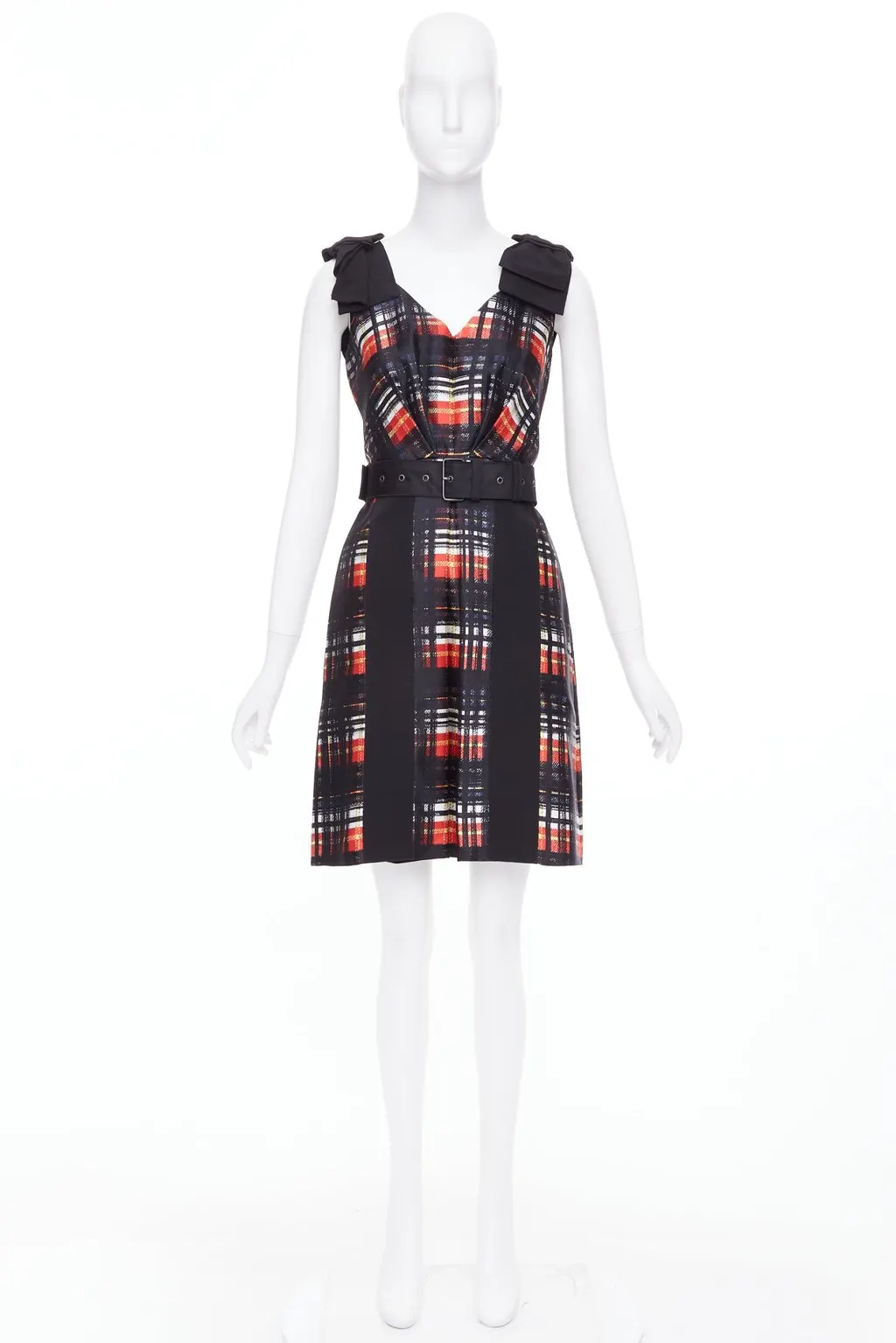 Prada Black Wool Dress Black Wool Very good - Back View