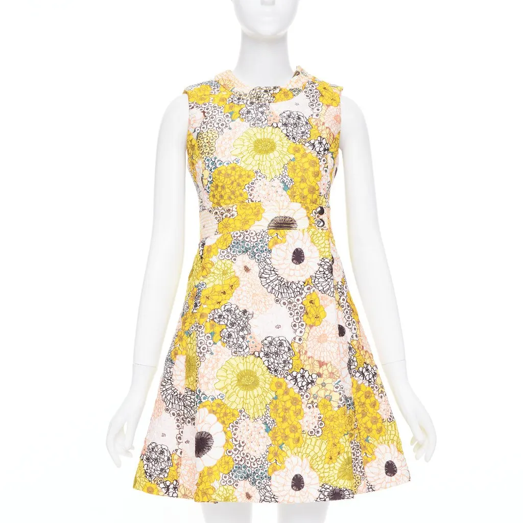 Giambattista Valli Yellow Polyester Dress Yellow Polyester Very good - Front View