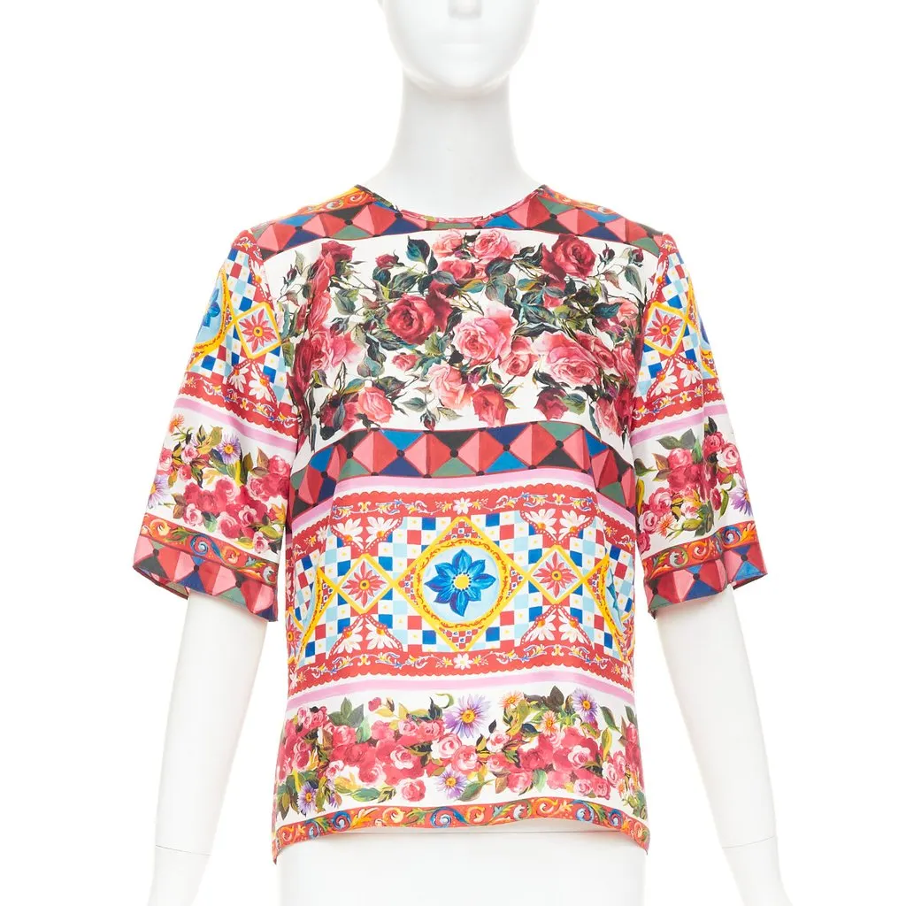 Dolce & Gabbana Pink Silk Top Pink Silk Very good - Front View