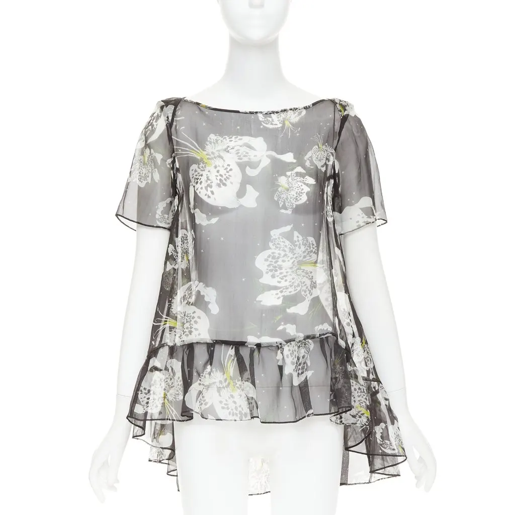 Erdem Black Silk Top Black Silk Very good - Front View