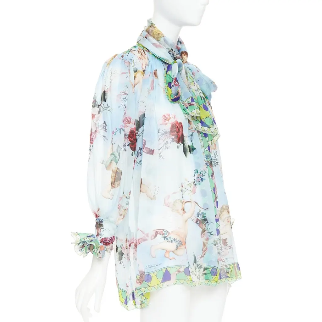 Dolce & Gabbana Blue Silk Top Blue Silk Very good - Inside View