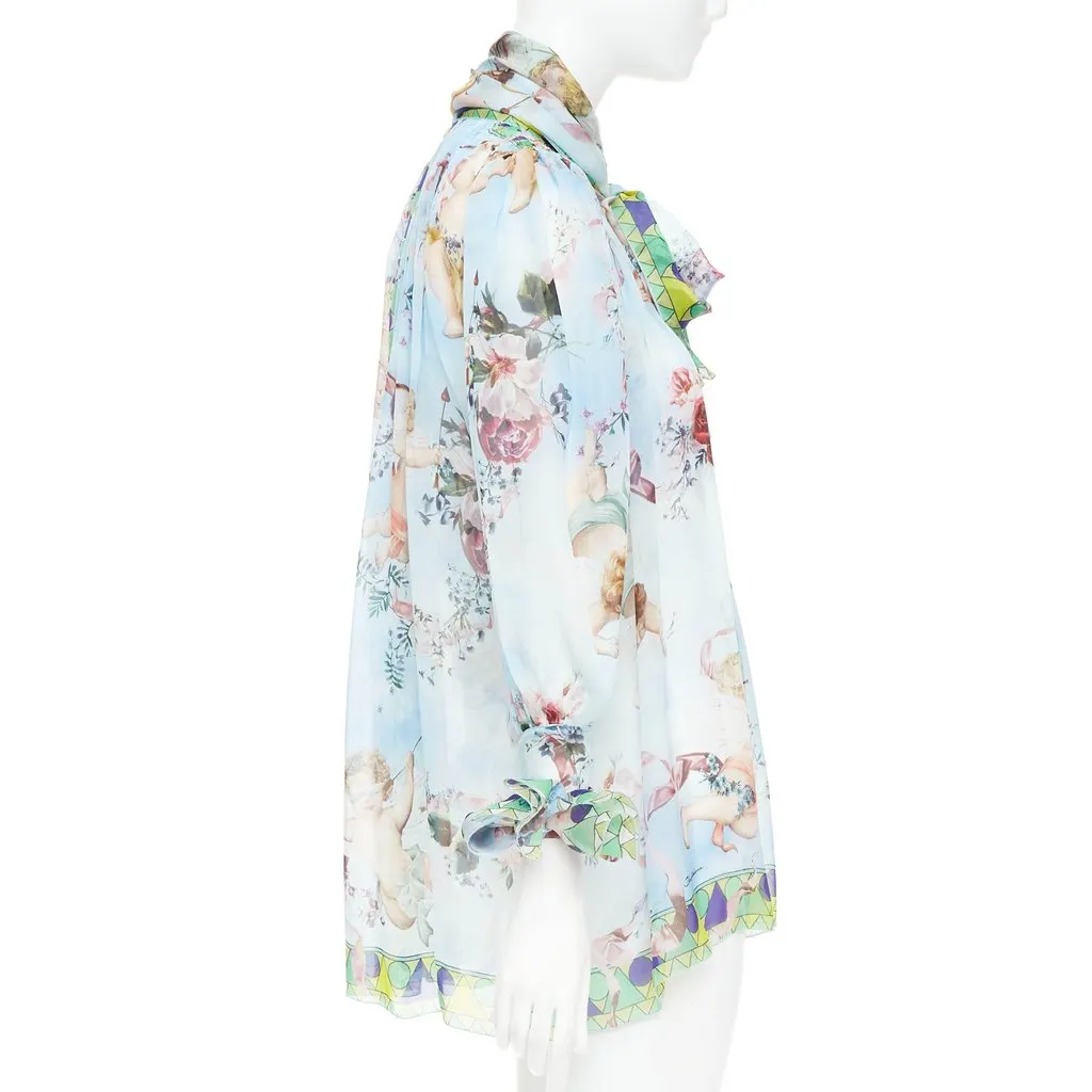 Dolce & Gabbana Blue Silk Top Blue Silk Very good - Model View