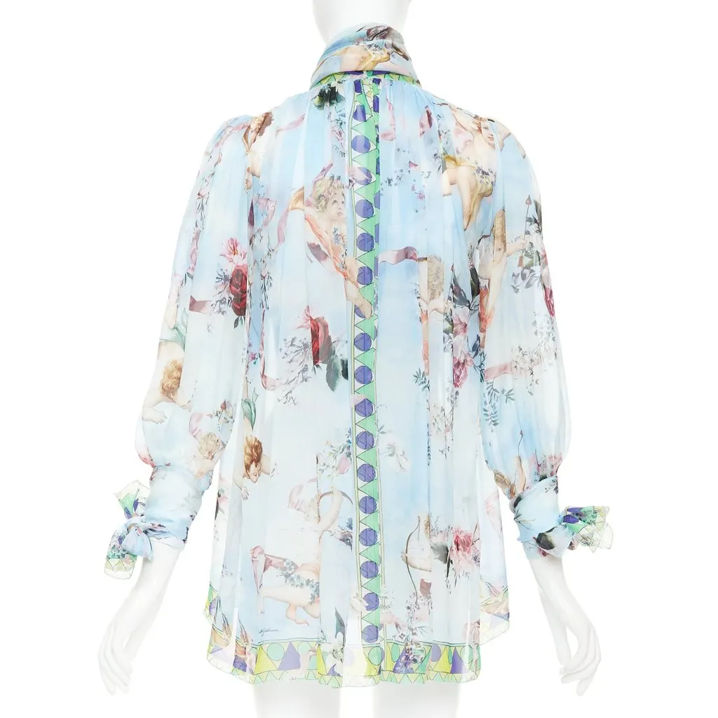 Dolce & Gabbana Blue Silk Top Blue Silk Very good - Box View