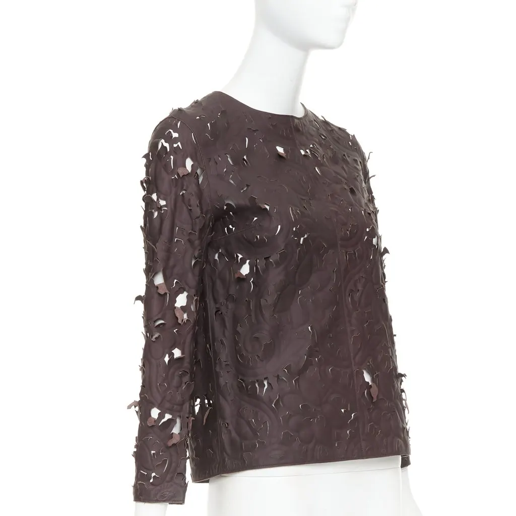 Carven Brown Leather Top Brown Leather Never worn, with tag - Inside View