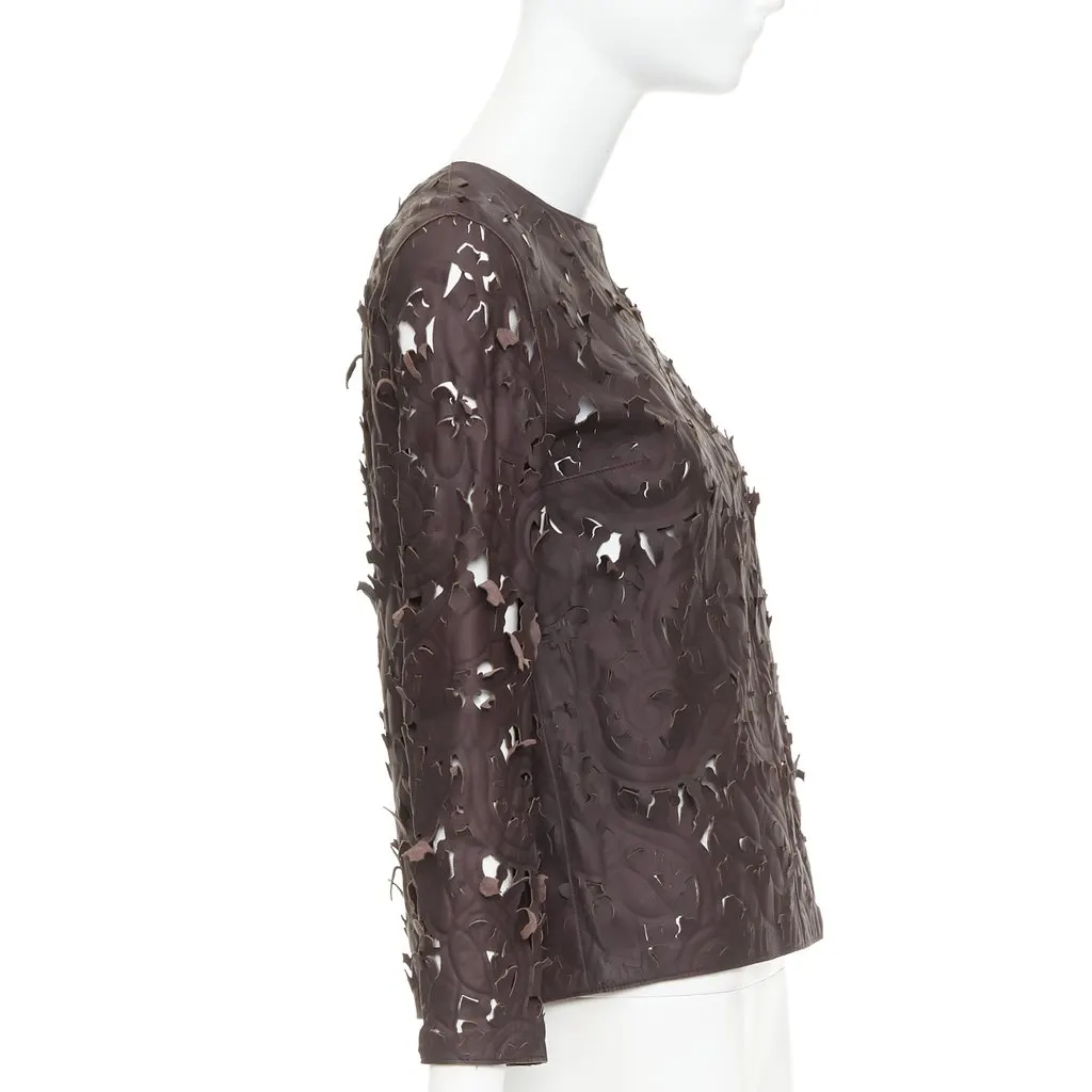 Carven Brown Leather Top Brown Leather Never worn, with tag - Model View