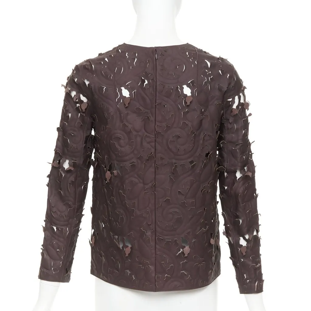 Carven Brown Leather Top Brown Leather Never worn, with tag - Box View