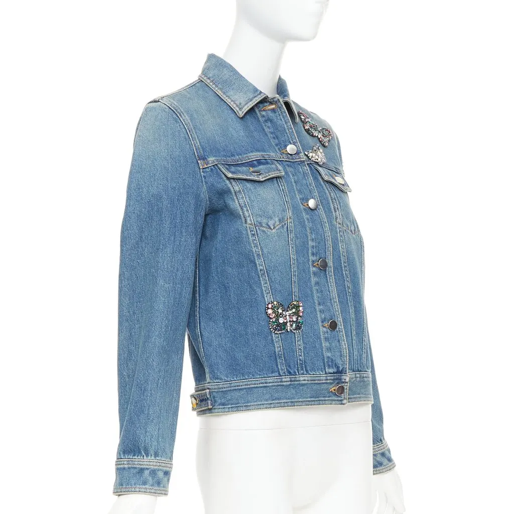 Valentino Blue Denim Jacket Blue Denim Very good - Model View
