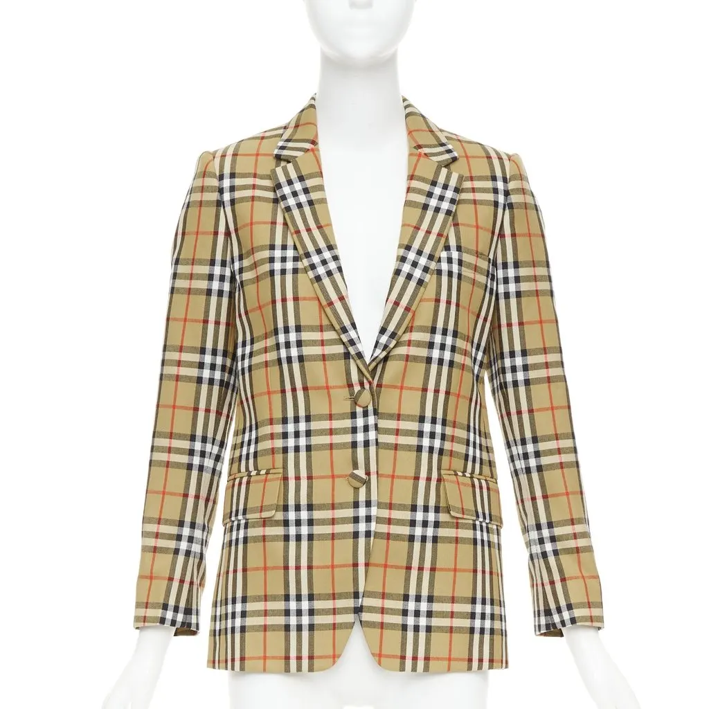 Burberry Khaki Wool Jacket Khaki Wool Never worn, with tag - Front View